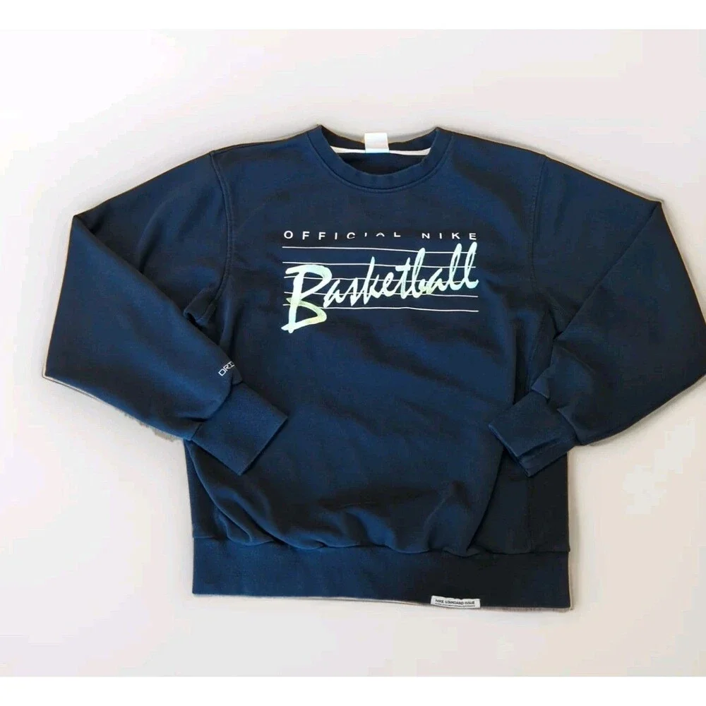 Nike Dri Fit Sweatshirt Mens Small Black Basketball Standard Issue Crew Neck